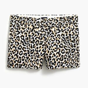 J. Crew cotton 3.5" classic chino short in leopard animal print size 4 AL581 EUC